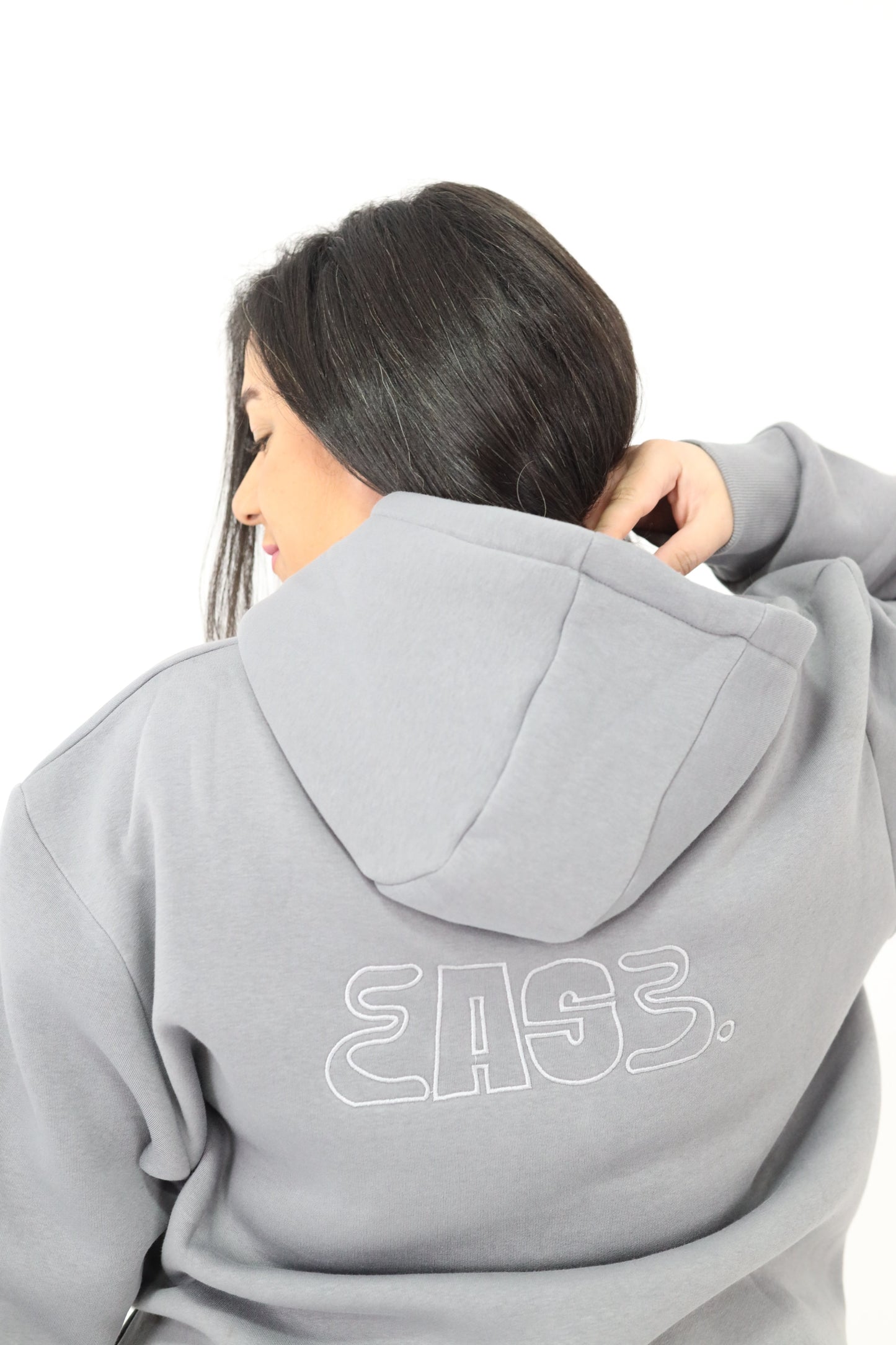 Signature Embroidered Hoodie In Grey