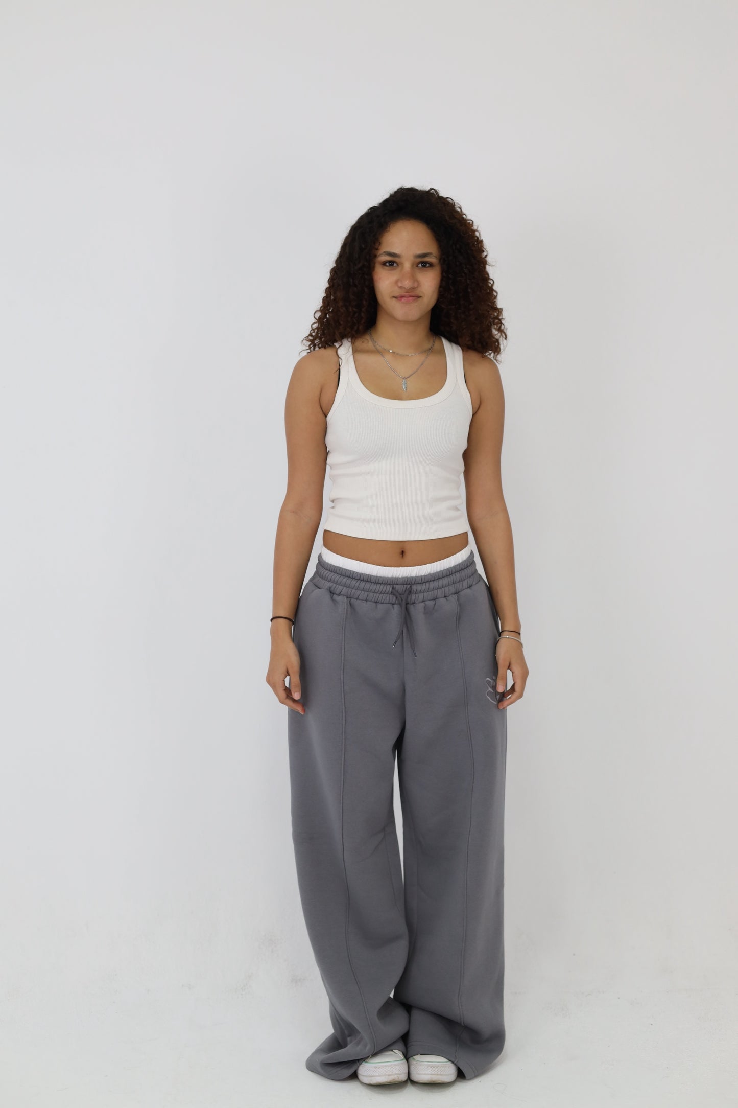 Signature Embroidered Boxer Sweatpants In Grey
