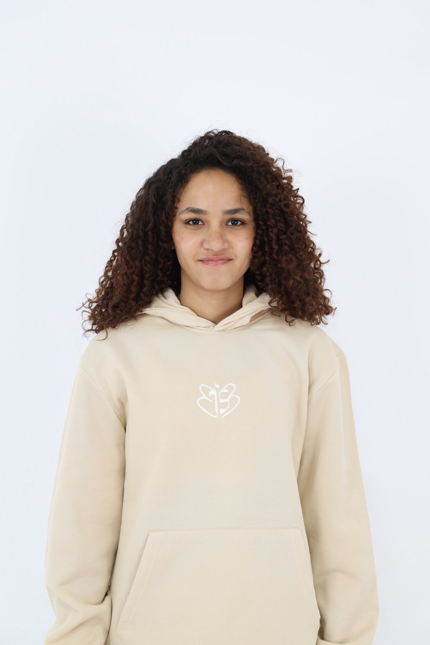 Signature Embroidered Hoodie In Cream