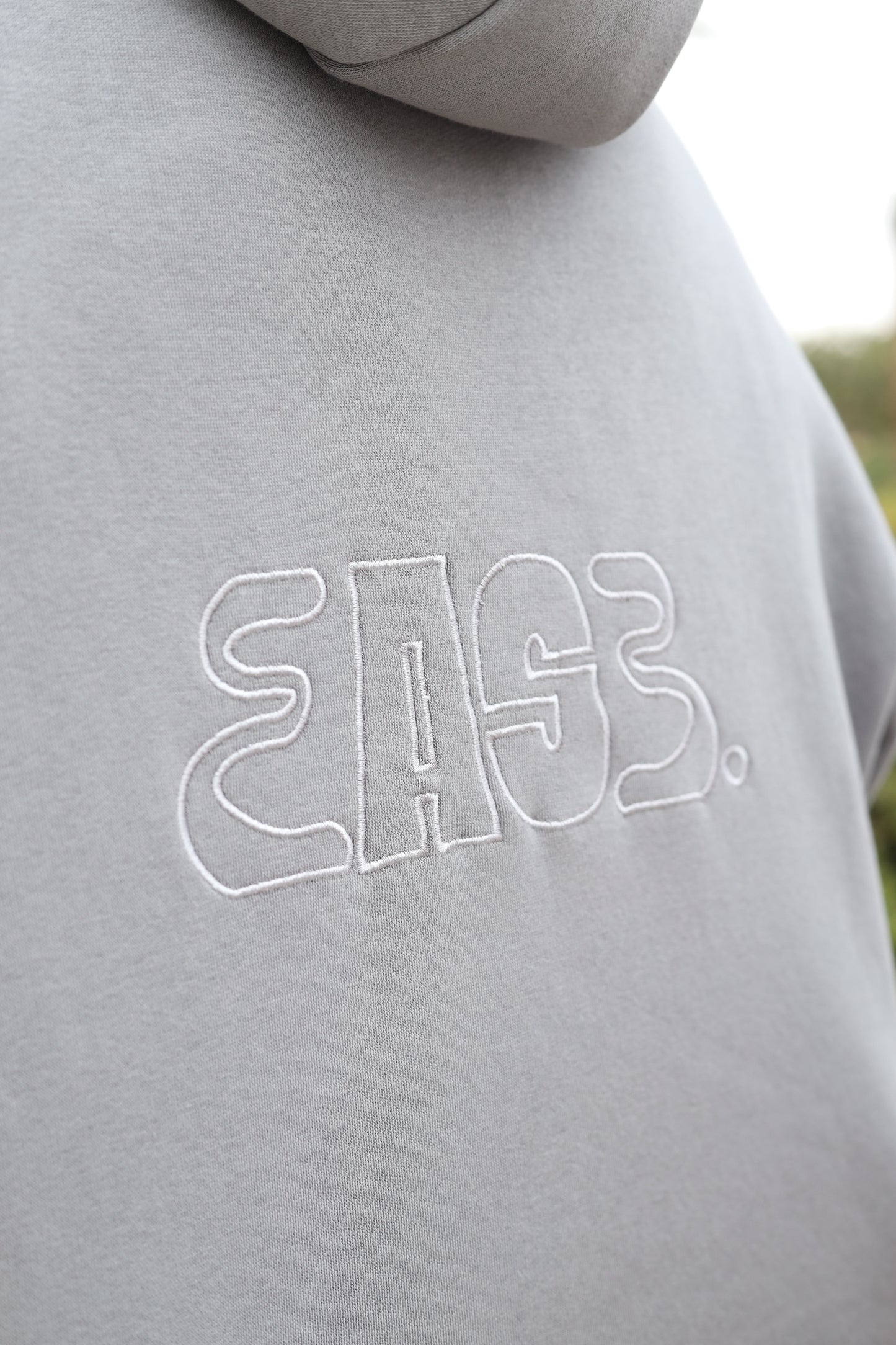 Signature Embroidered Hoodie In Grey