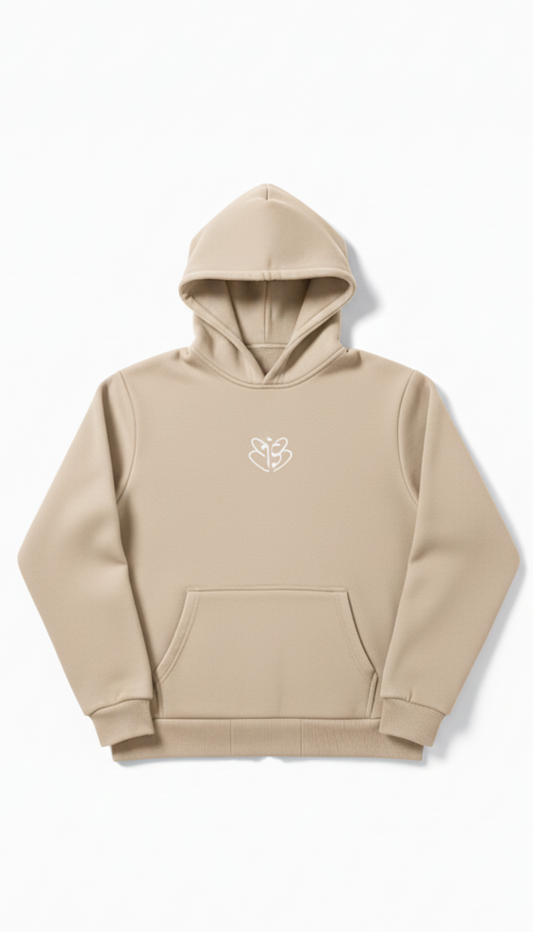 Signature Embroidered Hoodie In Cream