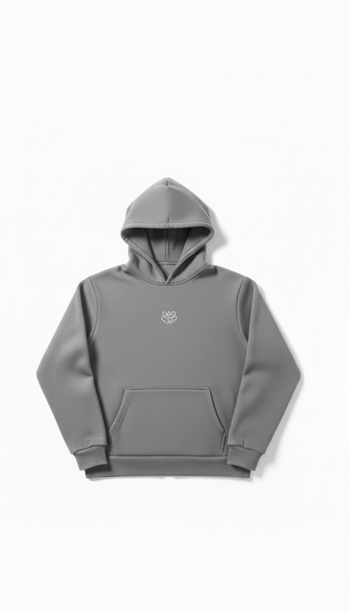 Signature Embroidered Hoodie In Grey