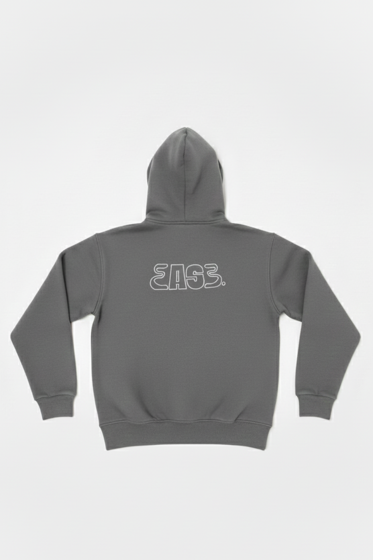 Signature Embroidered Hoodie In Grey