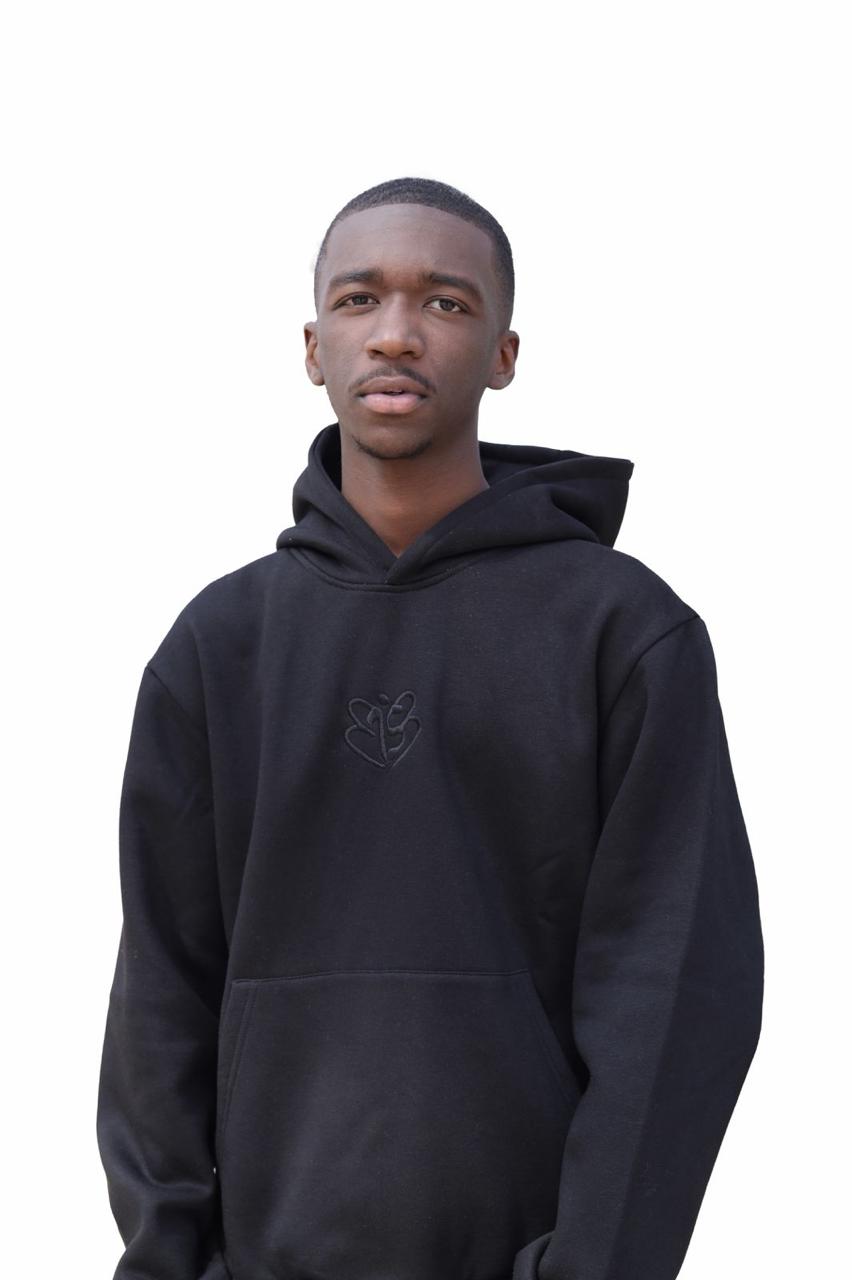 Signature Embroidered Hoodie In Black